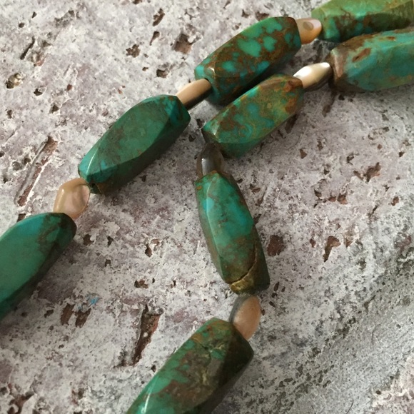 Carved Turquoise Feather Necklace - Picture 3 of 6